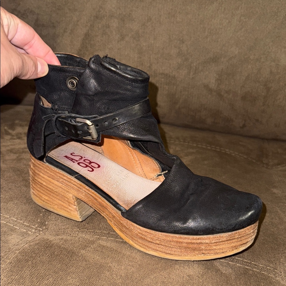 A.S.98 Ankle Strap Platform Shoe heels boots booties